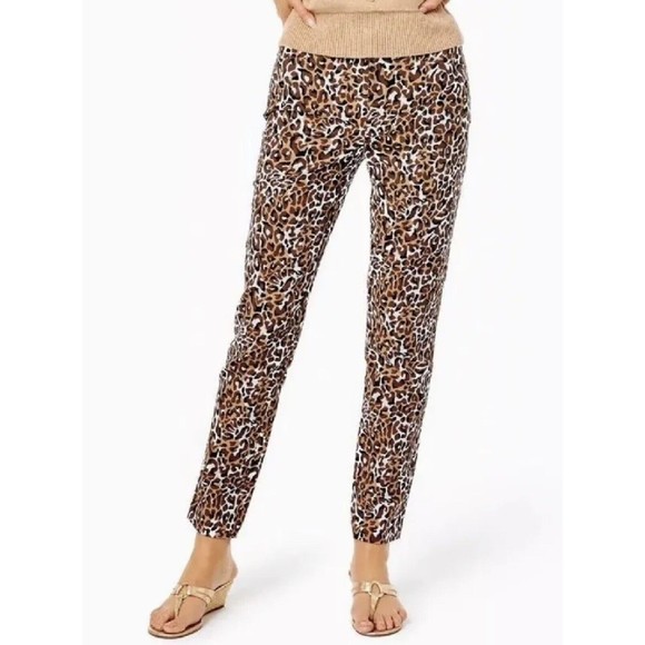 Lilly Pulitzer Kelly‎ Stretch Pant My Favorite Spot Chocolate X Onyx Sz 00 NWT - Picture 1 of 7